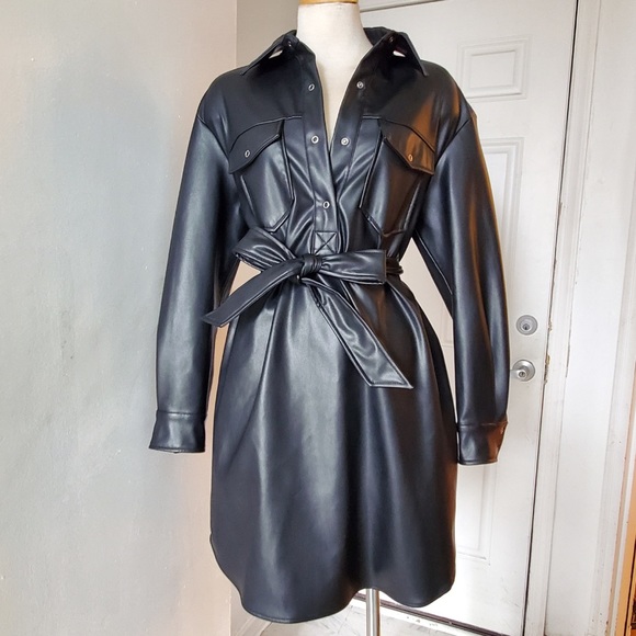 zara leather shirt 